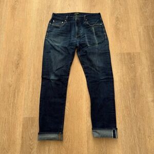 Flint and Tinder Slim Tapered Jeans Mens 33 Blue Selvedge Denim Made in USA